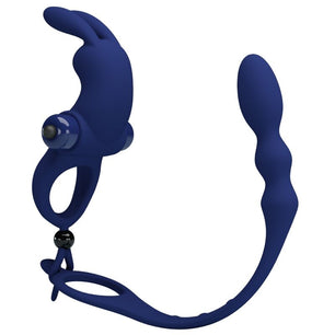 PRETTY LOVE - Ayad Anello Vibratore Rabbit con Spina Blu
