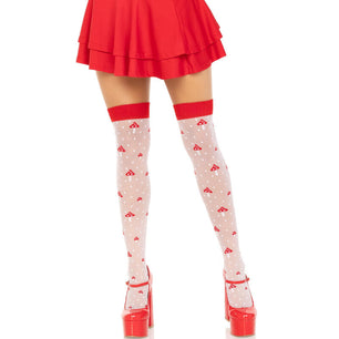 LEG AVENUE - Calzini a Fungo Rosso/bianco