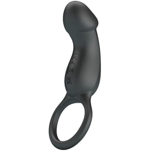 PRETTY LOVE - Trae Anello Vibrante con Stimolatore Nero