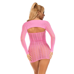 SUBBLIME - 952471 Vestito a Rete Rosa Taglia Unica
