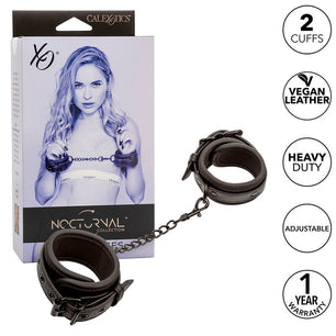 CALEXOTICS - Nocturnal Manichette da Polso in Pelle Regolabili Nere