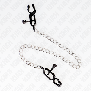 KINK - Morsetti per Capezzoli a Catena Piatta Argento 30 Cm