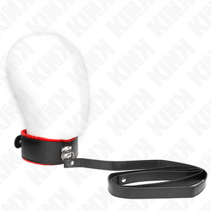 KINK - Collana con Cintura 116 Cm con Cinturino in Pelle Rosso Regolabile 40-48 Cm X 6 Cm