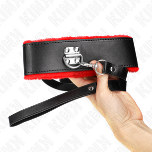 KINK - Collana con Cintura 116 Cm con Cinturino in Pelle Rosso Regolabile 40-48 Cm X 6 Cm