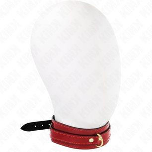 KINK - Collana Regolabile Rosso Vino con Dettagli Oro 29-42,5 Cm X 4 Cm