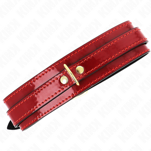 KINK - Collana Regolabile Rosso Vino con Dettagli Oro 29-42,5 Cm X 4 Cm
