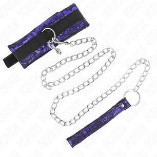 KINK - Collana Corta in Pizzo di Velluto con Cintura 105 Cm con Profilo in Nylon 44 X 5,5 Cm