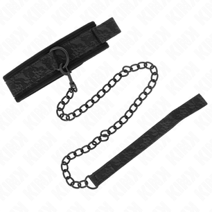 KINK - Collare Modello Base con Guinzaglio 77 Cm Modello 5 Regolabile 34-54 Cm X 5 Cm
