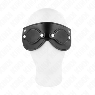 KINK - Maschera in Similpelle con Copri Occhi Rimovibili 22 X 9 Cm