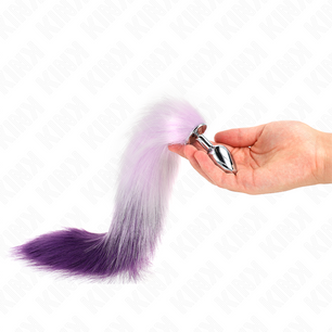 KINK - Plug Anale Taglia S 7 X 3 Cm con Coda Sintetica 40 Cm Viola