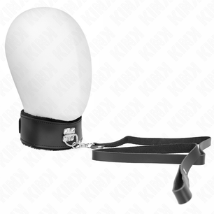 KINK - Collana con Cintura 116 Cm con Cinturino in Pelle Nera Regolabile 40-48 Cm X 6 Cm
