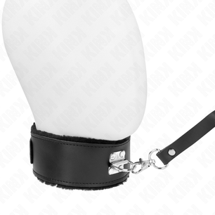 KINK - Collana con Cintura 116 Cm con Cinturino in Pelle Nera Regolabile 40-48 Cm X 6 Cm