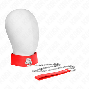 KINK - Collana con Cintura 65 Cm con Largo Cinturino Rosso Regolabile 33,5-41 Cm X 5 Cm