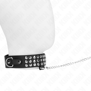 KINK - Collana con Cinturino 65 Cm con Lucidi Regolabile 37-42 Cm X 5,3 Cm