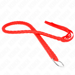 KINK - Frusta Serpente con Anello Mano Rosso 65 Cm