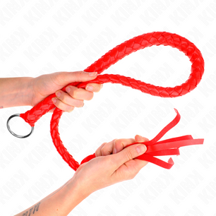 KINK - Frusta Serpente con Anello Mano Rosso 65 Cm