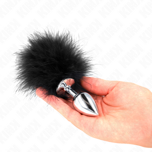 KINK - Plug Anale in Acciaio Inossidabile 11 X 7 Cm con Piuma 11 Cm