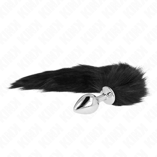KINK - Plug Anale Misura M 8 X 3,5 Cm con Coda Sintetica 40 Cm Nero