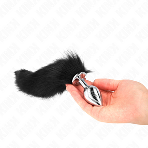 KINK - Plug Anale Misura M 8 X 3,5 Cm con Coda Sintetica 40 Cm Nero