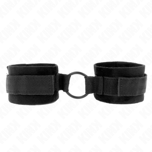 KINK - Polsini in Pelliccia per Principianti 25 Cm con O-ring 4 Cm Nero Regolabile 15-25 Cm