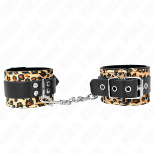 KINK - Poggiapolso in Vera Pelle Leopardata Regolabile 18-29 Cm X 5,5 Cm