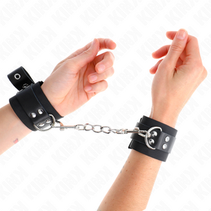 KINK - Resistenza da Polso in Nylon Nero con Cintura in Pelle Nera Regolabile 19-29 Cm X 5,1 Cm