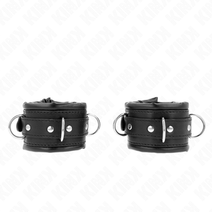 KINK - Resistenza da Polso Pesante con Fodera in Pelliccia Nera Regolabile 20-30 Cm X 6 Cm