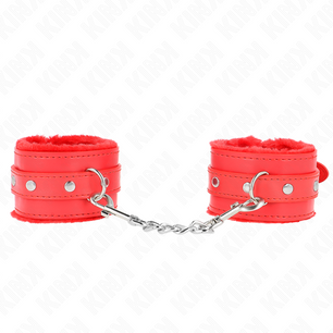 KINK - Poggipolsi Premium Imbottiti in Pelliccia Rossi con Cintura Rossa Regolabile 17-29 Cm X 6 Cm