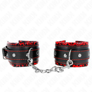 KINK - Poggipolsi Imbottiti in Pelliccia Rosso/nero Regolabile 17-29 Cm X 6 Cm