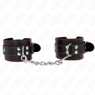 KINK - Resistenza da Polso Nera con Fodera Rossa Regolabile 20-28 Cm X 5,5 Cm