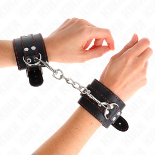 KINK - Resistenza da Polso Nera con Fodera Rossa Regolabile 20-28 Cm X 5,5 Cm