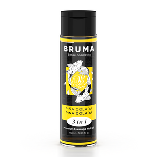 BRUMA - Olio da Massaggio Premium Effetto Calore Sapore Pina Colada 3 in 1 - 100 Ml