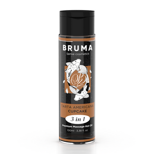 BRUMA - Olio da Massaggio Premium Effetto Calore Sapore Cupacke 3 in 1 - 100 Ml
