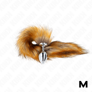 KINK - Plug Anale Misura M 8 X 3,5 Cm con Coda Sintetica 40 Cm Marrone