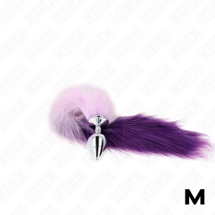 KINK - Plug Anale Misura M 8 X 3,5 Cm con Coda Sintetica 40 Cm Viola