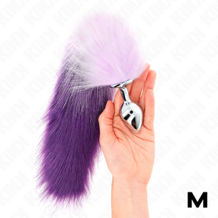 KINK - Plug Anale Misura M 8 X 3,5 Cm con Coda Sintetica 40 Cm Viola