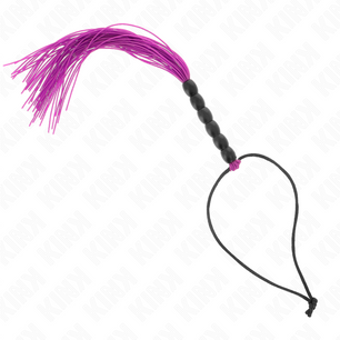 KINK - Mini Frusta in Silicone con 6 Perline Viola 26 Cm