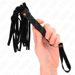 KINK - Mini Frusta in Camoscio Nero 30 Cm