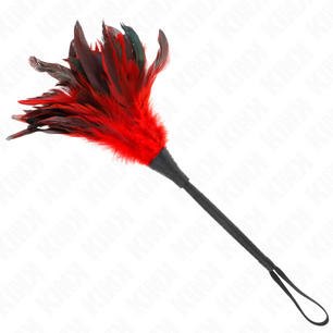 KINK - Piume di Pollo Sollegato a Forma di Corno Rosso 36 Cm