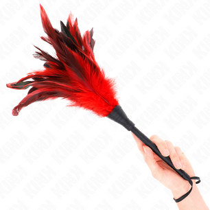KINK - Piume di Pollo Sollegato a Forma di Corno Rosso 36 Cm