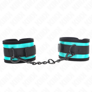 KINK - Tenuta da Polso in Nylon con Gancio e Loop Nero-blu Regolabile 18-32 Cm X 5 Cm