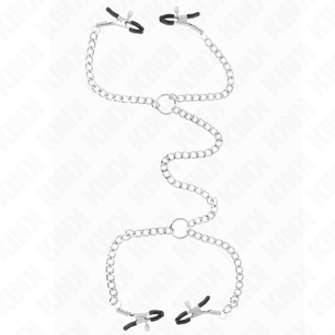 KINK - Morsetti per Capezzoli a 4 Catene 32 Cm con Catene 14 Cm