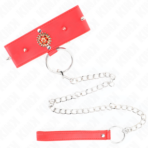 KINK - Collana di Diamanti Rossi con Cintura 65 Cm Regolabile 35-51 Cm X 7 Cm
