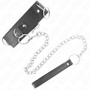 KINK - Collana con Guinzaglio 65 Cm 3 Modello Anelli 2 Regolabile 36-43 Cm X 5 Cm