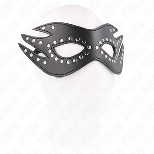 KINK - Maschera in Similpelle con Rivetti Modello 3 26 X 9,5 Cm