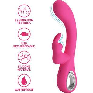 PRETTY LOVE - Vibratore Novak Rabbit 12 Vibrazioni Rosa
