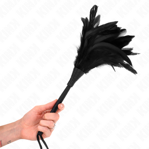 KINK - Piume di Pollo Sollegato a Forma di Corno Nero 36 Cm