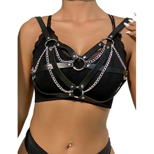 SUBBLIME - 953713 Cintura Punk Bondage Fibbia Metallo Nera Taglia Unica