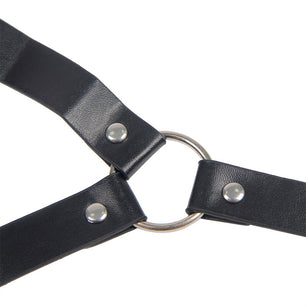 SUBBLIME - 953720 Bondage Leather Strap Breath Clamps Nero Taglia Unica