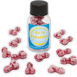 DIABLO PICANTE - Barattolo da 12 Caramelle a Forma di Pene Alla Fragola/ciliegia